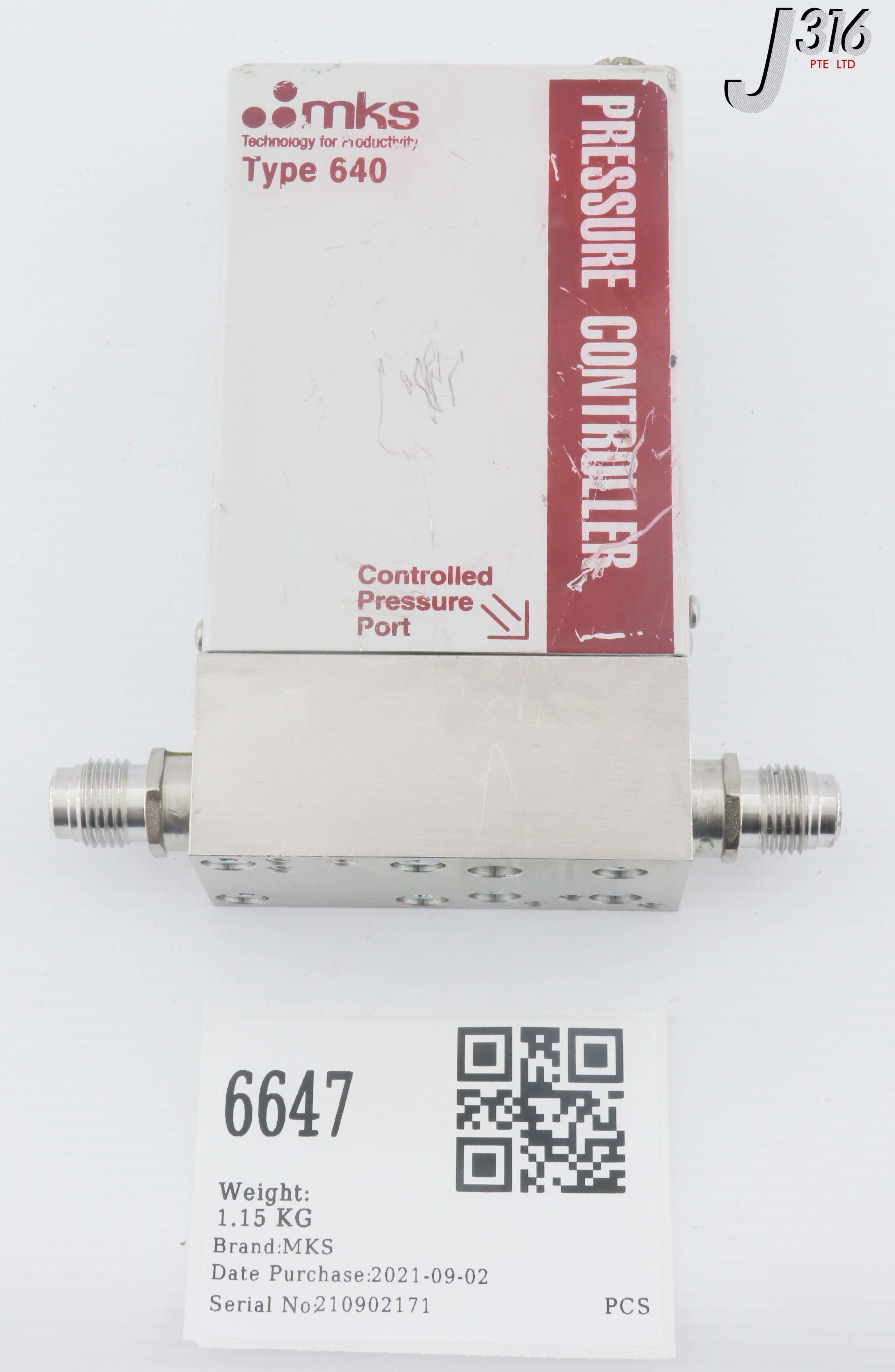 6647 MKS MFC, TYPE 640, PRESSURE CONTROLLER, 100 TORR 640B-29839